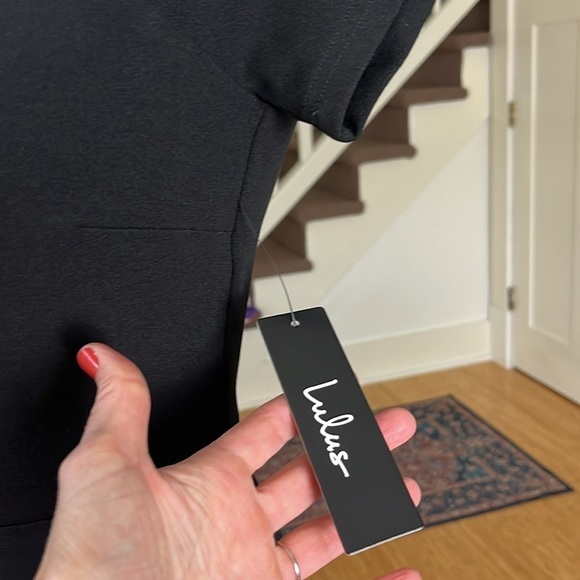 LULUS Off-the-Shoulder Skater Dress in Black NWT Size Medium - Picture 5 of 14